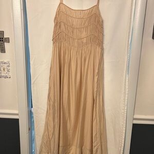 Elegant Tan Sleeveless Dress